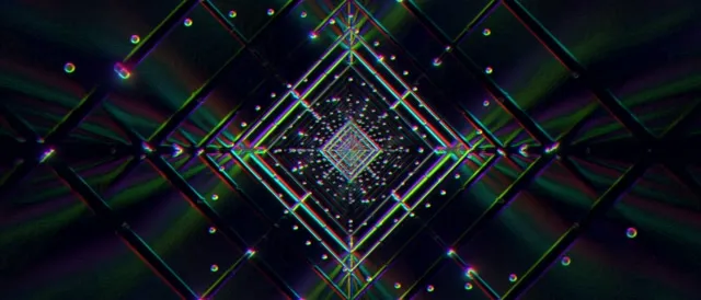 Neon Tunnel VJ Loop 21:9 Ultrawide 60fps Spiraling Diamond Screensaver