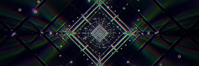 3:1 Triple Wide Neon Tunnel Diamond Vortex VJ Loop 60fps Screensaver
