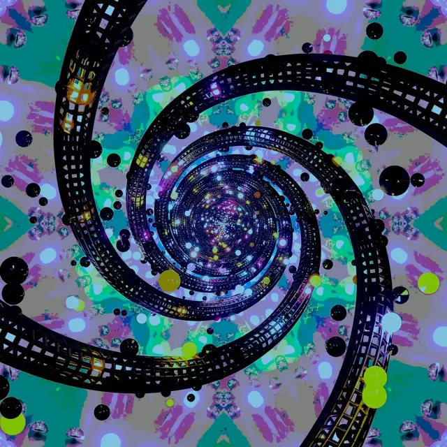 Neon Tunnel Spiral Kaleidoscope Vj Loop 1:1 Square 60fps Screensaver