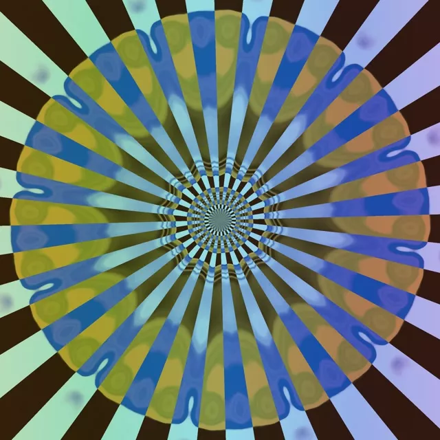 Neon Tunnel Spiral Solsken Blå Guld 1:1 Kvadrat 60fps Skärmsläckare VJ Loop