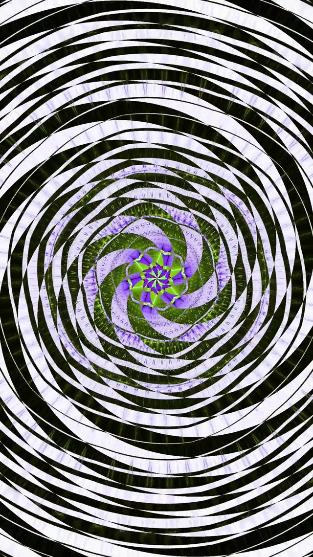 Neon Tunnel Spiraling Flower Vortex 9:16 Reels 60fps Screensaver VJ Loop