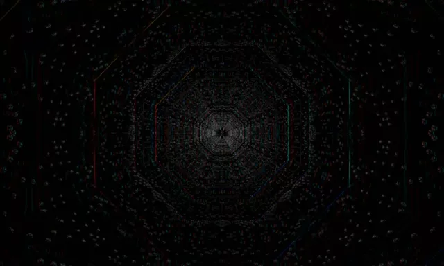 تونل نئون شبکه شش ضلعی مارپیچی 5:3 عریض 60fps VJ Loop صفحه نمایش