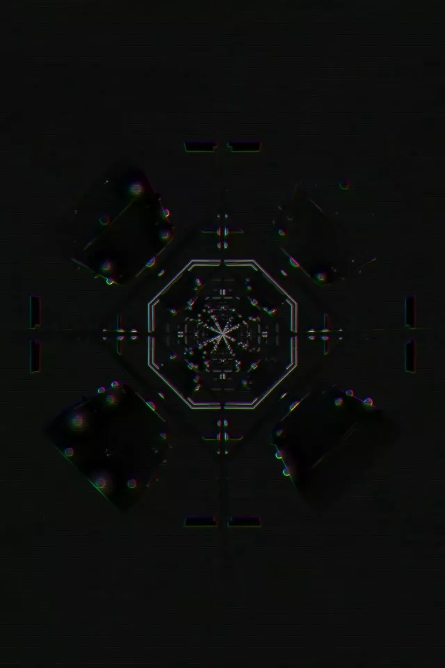 Neon Tunnel Spiraling Hexagon Vortex 2:3 Portrait 60fps Screensaver Loop