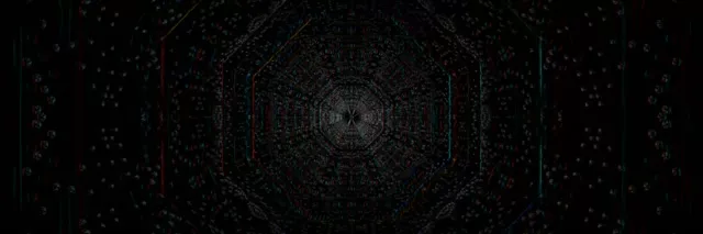 Neon Tunnel Spiraling Hexagon Vortex 3:1 Triple Wide 60fps VJ Loop Screensaver
