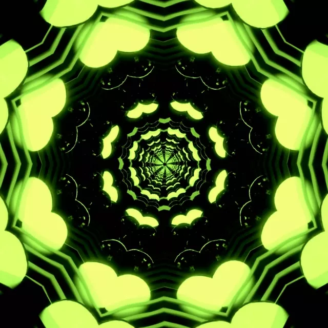Neon Tunnel Spiraling Kaleidoscope Vortex 1:1 Square 60fps Screensaver VJ Loop