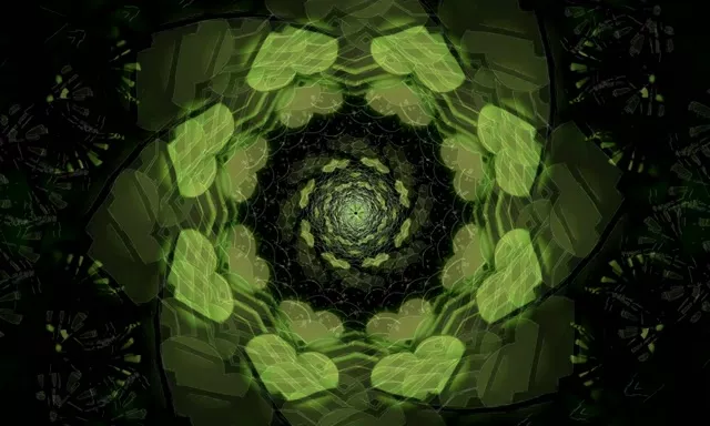 Neon Tunnel Spiraling Kaleidoscope Vortex 5:3 Wide 60fps Screensaver Loop