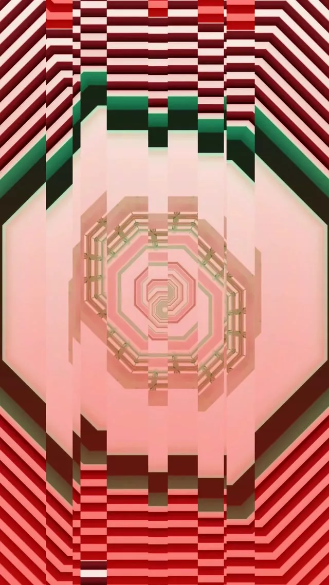 Neon Tunnel Spiraling Pink Octagon VJ Loop 9:16 Reels 60fps Screensaver