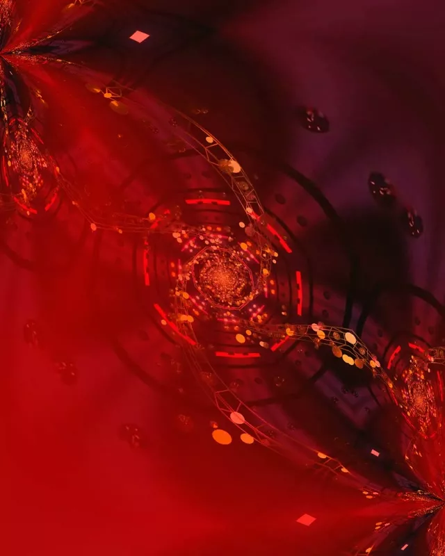Neon Tunnel Spiraling Red Vortex 4:5 Instagram 60fps Screensaver VJ Loop