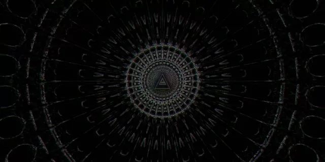 Neon Tunnel Spiraling Triangle Vortex 2:1 Univisium 60fps VJ Loop Screensaver