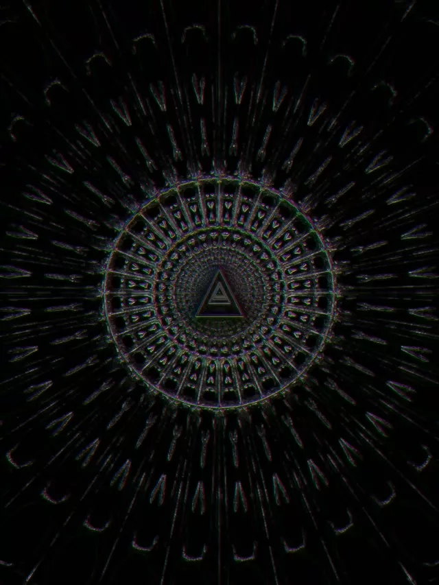 Neon Tunnel Spiraling Triangle Vortex 3:4 iPad 60fps Screensaver