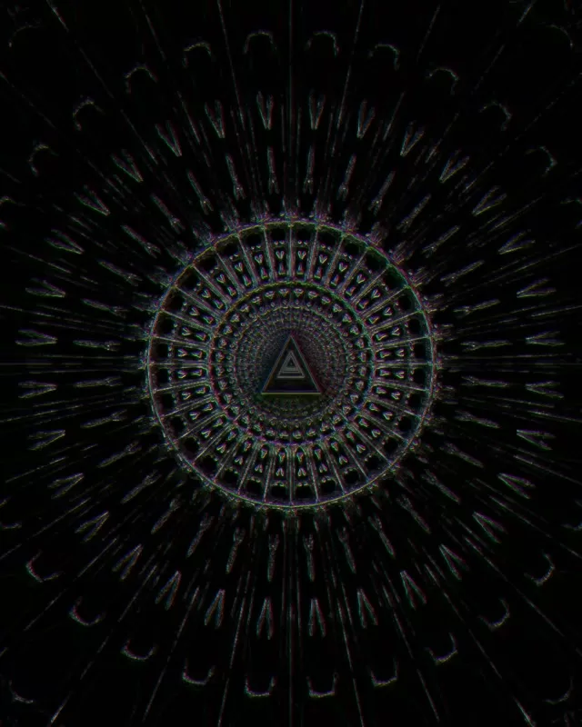 Neon Tunnel Spiraling Triangle Vortex 60fps 4:5 Instagram Screensaver