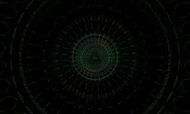 Neon Tunnel Spiraling Triangle Vortex VJ Loop 60fps 5:3 Wide Screensaver