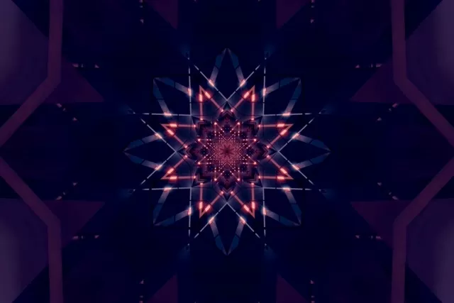 Neon Tunnel Star Kaleidoscope 3:2 Surface 60fps Screensaver Vj Loop