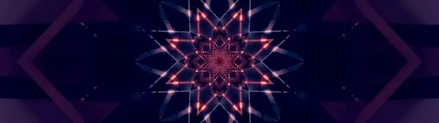Neono Tunelio Žvaigždės Kaleidoskopas 32:9 Ultrawide 60fps Ekrano Užsklanda VJ Loop