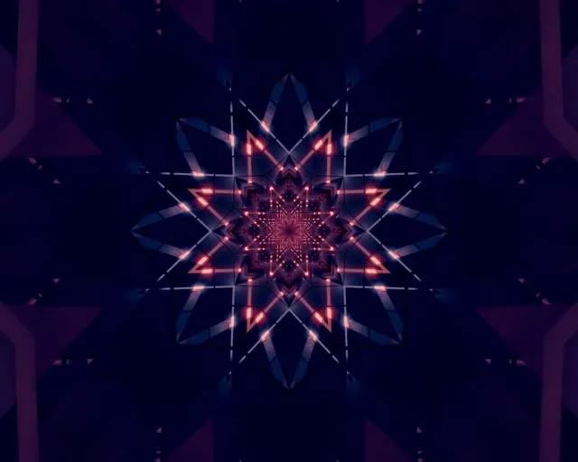 Đường Hầm Neon Vạn Hoa Kính Ngôi Sao 5:4 Industrial 60fps Screensaver VJLoops