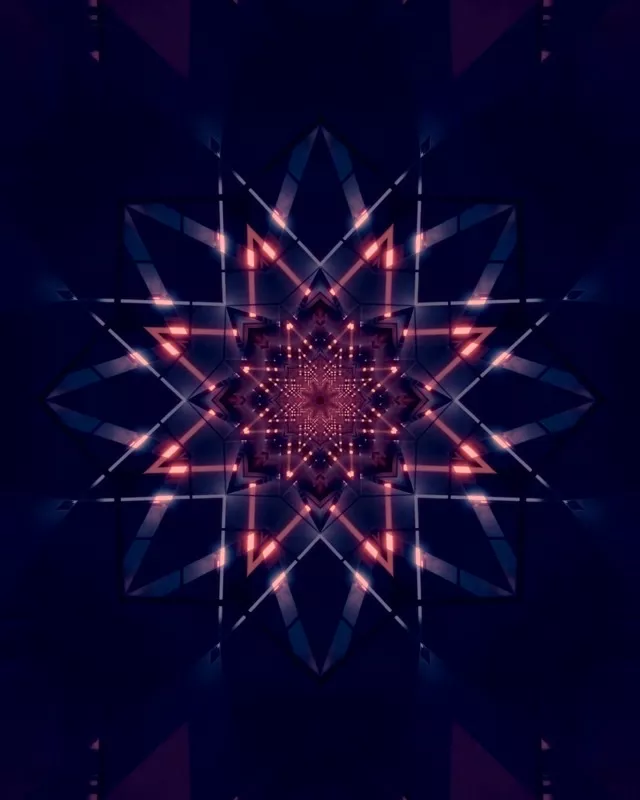 Neon Alagút Csillag Kaleidoszkóp 60fps VJLoops 4:5 Instagram Képernyővédő