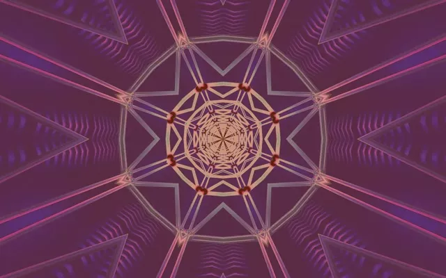 Neon Tunnel Stjärna Kaleidoscope VJ Loop 16:10 Macbook 60fps Skärmsläckare