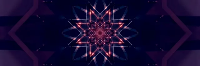 Neon Tunnel Stjärn Kaleidoskop VJ Loop 3:1 Triple Wide 60fps Skärmsläckare