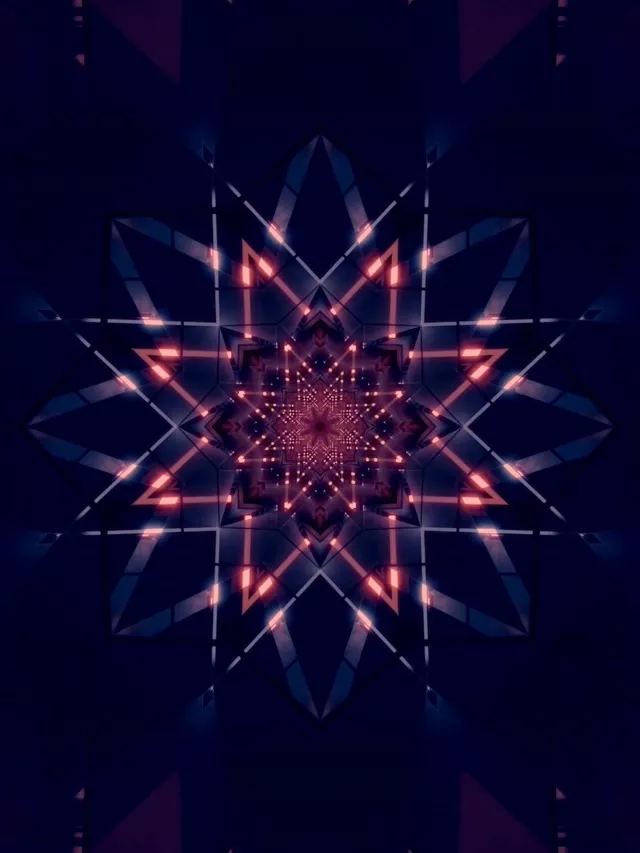 Неон Тунел Ѕвезда Калеидоскоп VJLoops 60fps 3:4 iPad Портрет Чувар на Екран