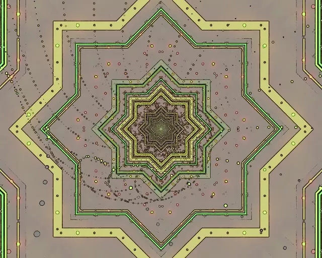 霓虹隧道星型曼陀羅綠 5:4 工業 60fps 螢幕保護程式 VJ Loop