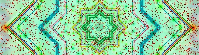 Tollán Neon Mandala Réalta Picteilín Vj Loop 32:9 Super Ultrawide 60fps Spárálaí Scáileáin