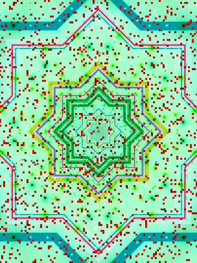 Неон тунел ѕвезда мандала Loop 3:4 iPad портрет 60fps чувар на екран VJ Loop