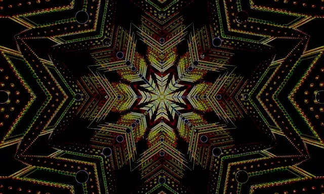 Neon Tunelis Žvaigždė Mandala Ekrano užsklanda 5:3 Wide 60fps VJ Loop