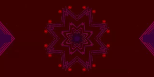 Neon Tunnel Tähti Mandala VJ Loop 2:1 Univisium 60fps Näytönsäästäjä