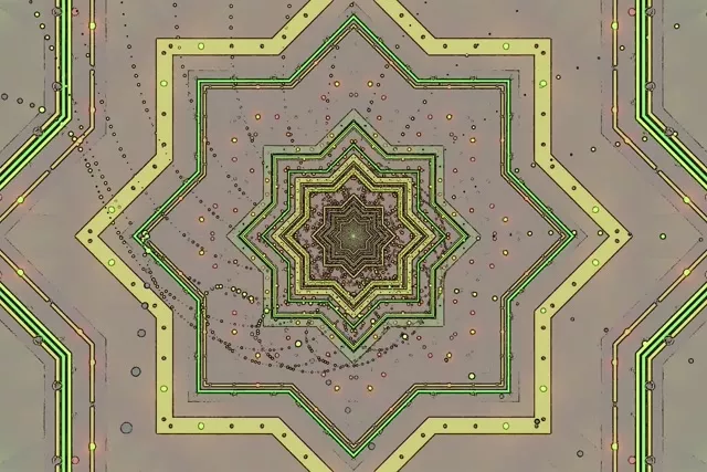 تونل نئون ستاره محافظ صفحه 3:2 Surface 60fps سبز VJ Loop