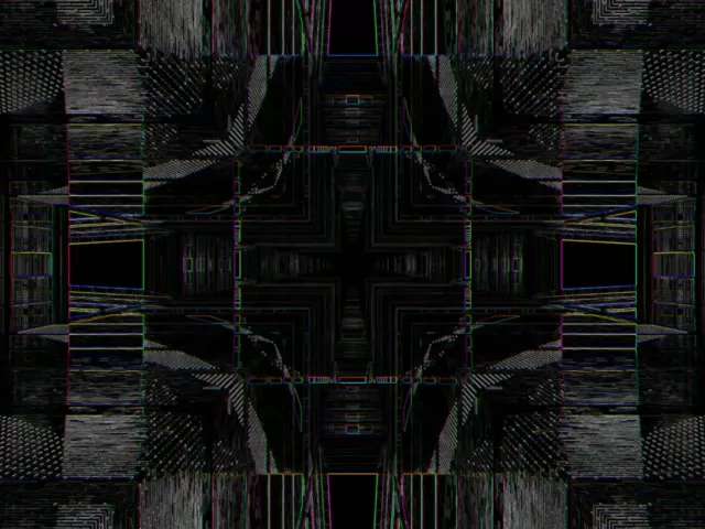 Neon Tunnel Symmetrical Cross Vortex 4:3 Classic 60fps VJ Loop Screensaver