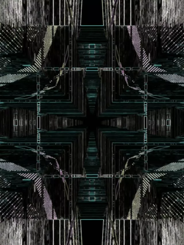 Neon Tunnel Symmetrical Grid Vortex 3:4 iPad Portrait 60fps VJ Loop Screensaver