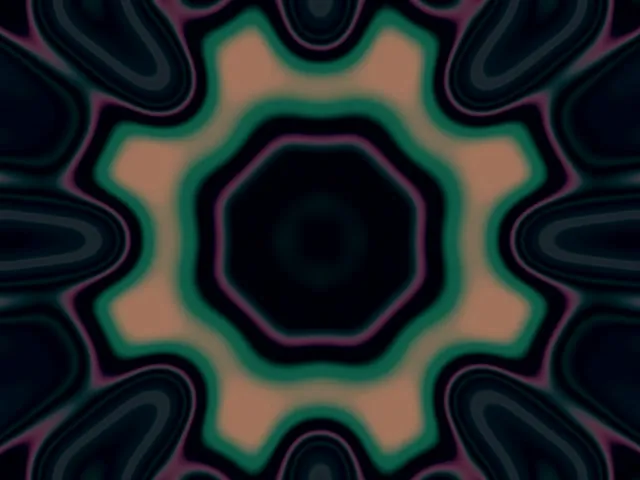 Đường Hầm Neon Xanh Ngọc Mandala Ngôi Sao VJ Loop 4:3 Classic 60fps Screensaver