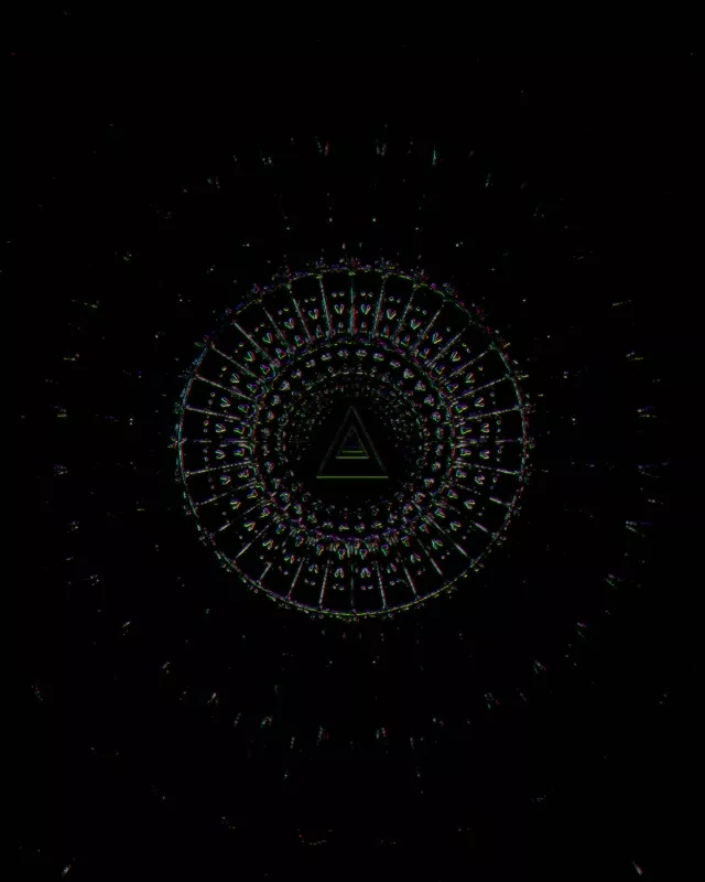 Neon Tunnel Concentric Triangles VJ Loop 4:5 Instagram 60fps Screensaver