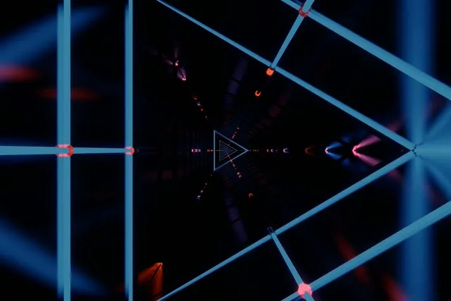 Neon Tunnel Triangular Vortex 3:2 Surface 60fps VJ Loop Screensaver