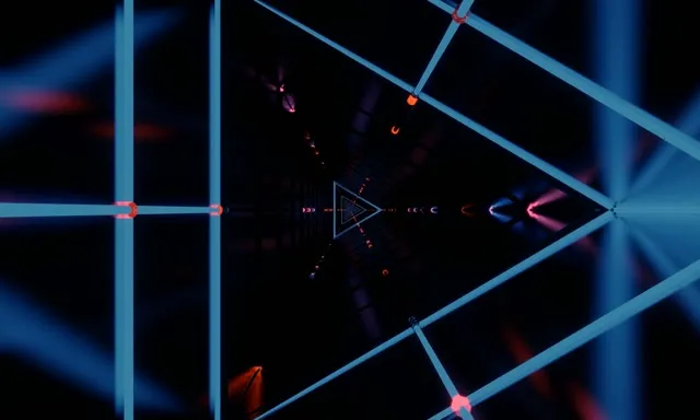 Neon Tunnel Triangular Vortex 5:3 Wide 60fps VJ Loop Screensaver