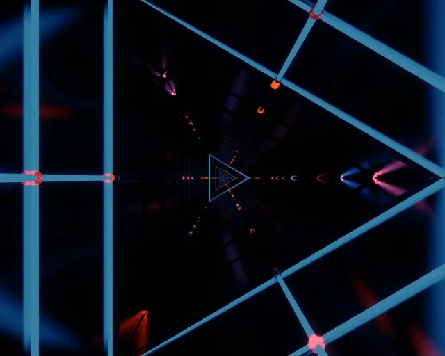 Neon Tunnel Triangular Vortex 5:4 Industrial 60fps VJ Loop Screensaver