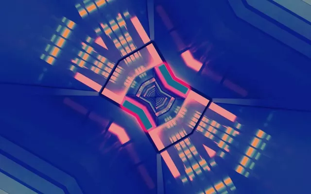 Neon Tunnel Spiraling Hexagon Vortex 16:10 Macbook 60fps VJ Loop Screensaver