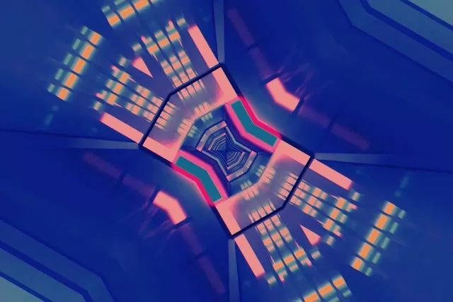 Neon Tunnel Spiraling Octagon Vortex | 3:2 Surface 60fps VJ Loop Screensaver