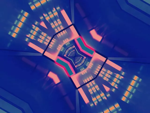 Neon Tunnel Kaleidoscope Vortex 4:3 Classic 60fps Screensaver Loop