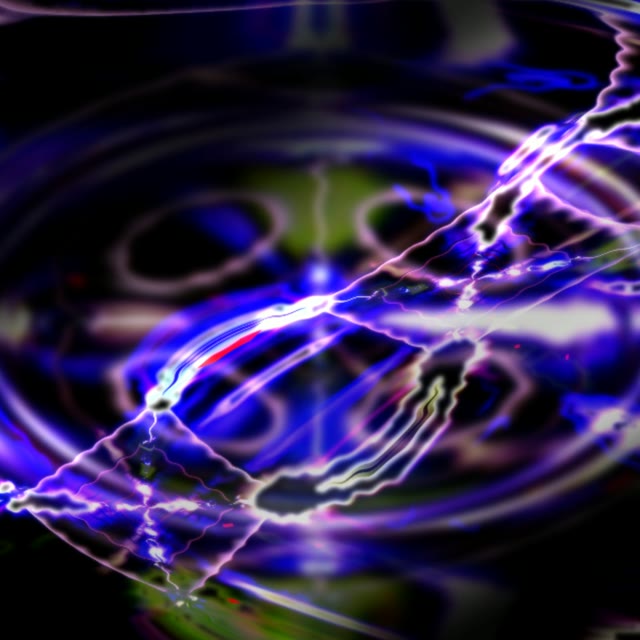 Neon-tunnel VJ Loop 1:1 Square 60fps Elektries Blou Weerlig Screensaver