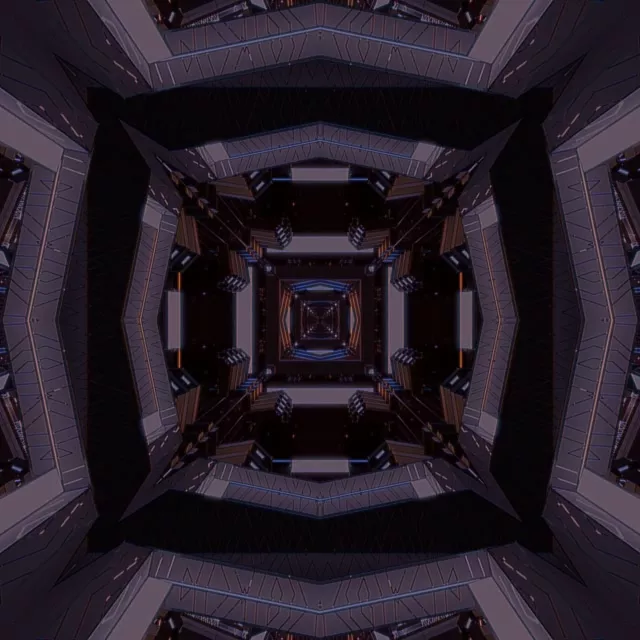 Neon Tunnel VJ Loop 1:1 Square 60fps Screensaver Geometric Vortex