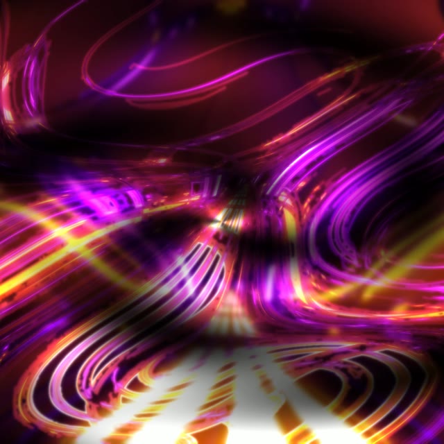 Neon Tunnel VJ Loop 1:1 Square 60fps Screensaver - Glowing Purple Pink Yellow Stripes Motion