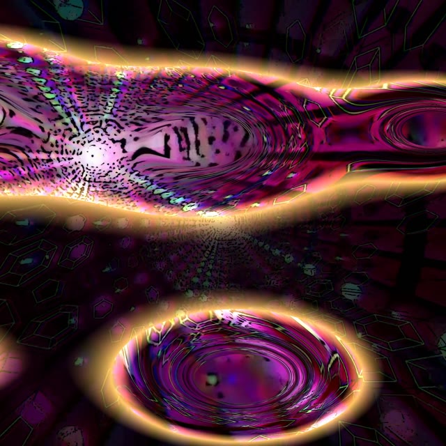 Neon Tunnel VJLoops 1:1 Vierkant 60fps Screensaver Pers Goud Vortex