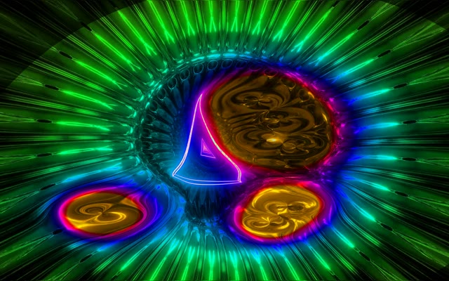 Neon Tunnel VJLoops 16:10 Macbook 60fps Screensaver Gold Coins Glowing