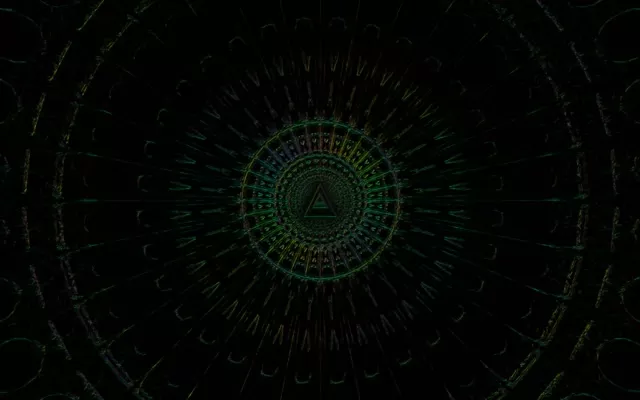 Neon Tunnel VJ Loop 16:10 Macbook 60fps Screensaver Spiraling Triangle Vortex