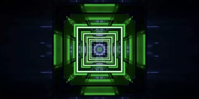 Neon Tunnel VJ Loop 2:1 Univisium 60fps Screensaver Square Vortex