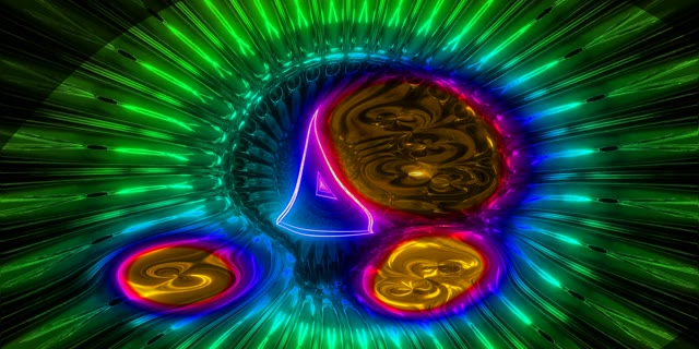 Neoon Tunnel VJLoops 2:1 Univisium 60fps Screensaver koos Säravate Ringide ja Valguskiirtega