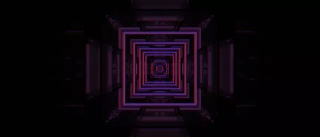 Neon Tunnel VJ Loop 21:9 Ultrawide 60fps Screensaver Pulsating Square Vortex