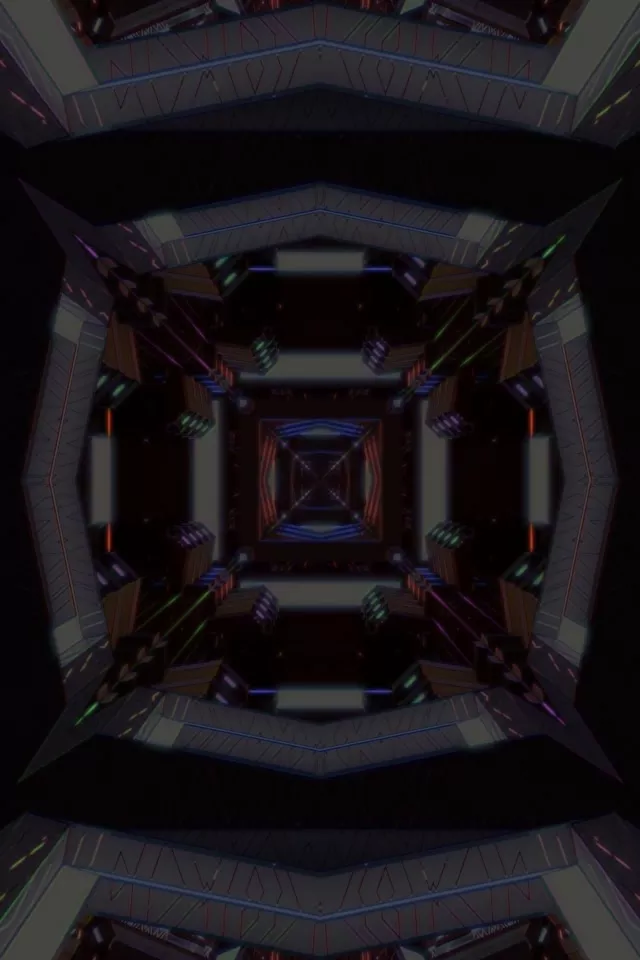 Neon Tunnel VJ Loop 2:3 Portrait 60fps Screensaver Pulsating Square Vortex