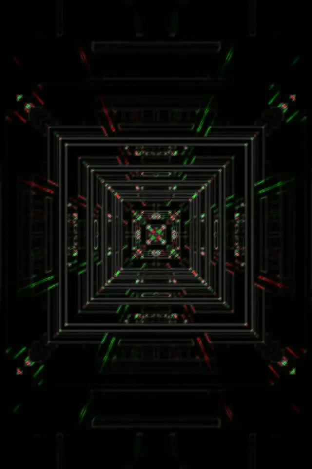 Neon Tunnel VJ Loop 2:3 Portrait 60fps Screensaver Pulsating Square Vortex